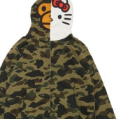 [ָݥ5ܥڡ!!]  ٥  A BATHING APE x SANRIO ꥪ HELLO KITTY ϥƥ 1st Camo Zip Hoodie աǥ ѡš