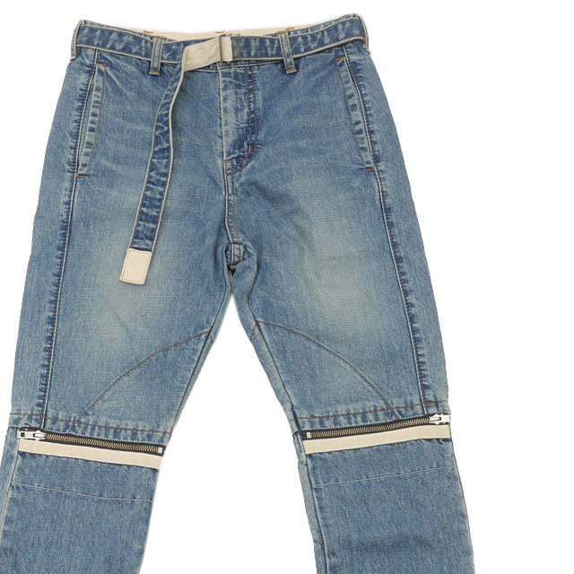 期間限定特別価格】 サカイ SACAI KNEE ZIP DENIM BIKER PANTS デニム