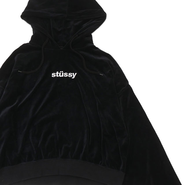 [���ָ���ݥ����5�ܥ����ڡ�����!!] ���ƥ塼���� �����ޥ� STUSSY WOMEN Short Velour Hoodie ���硼�Ⱦ� �٥��� �ա��ǥ��� ��ǥ����� ����š�