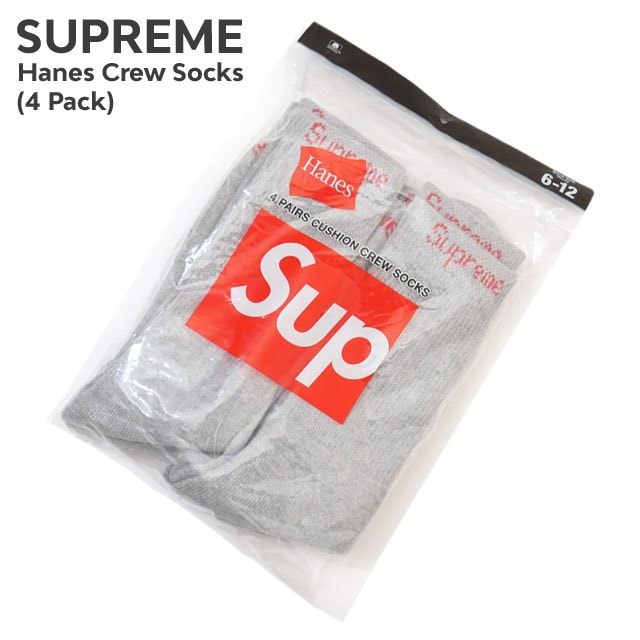 [ָݥ5ܥڡ!!]  ץ꡼ SUPREME x إ Hanes Crew Socks(4 Pack)  å 4­å  ǥ  ȥ꡼  