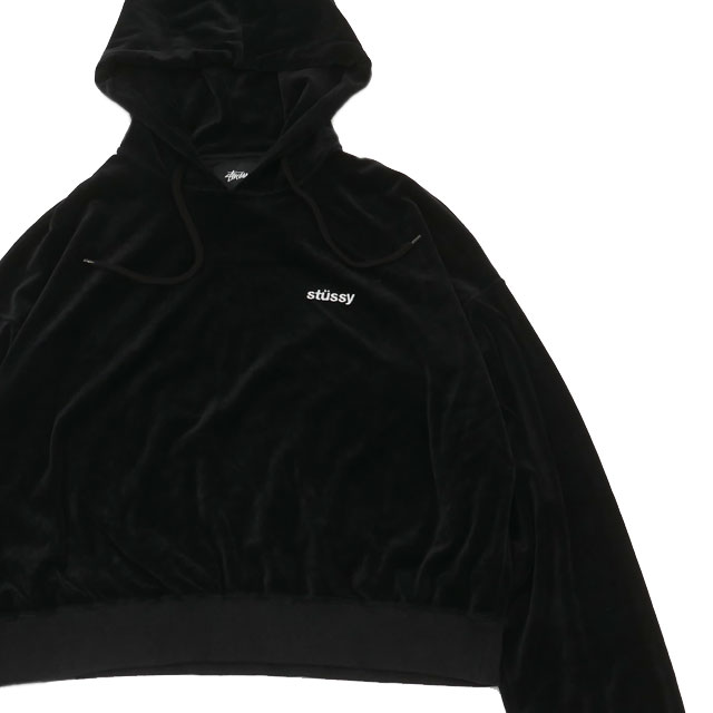 [���ָ���ݥ����5�ܥ����ڡ�����!!] ���ƥ塼���� �����ޥ� STUSSY WOMEN Short Velour Hoodie ���硼�Ⱦ� �٥��� �ա��ǥ��� ��ǥ����� ����š�
