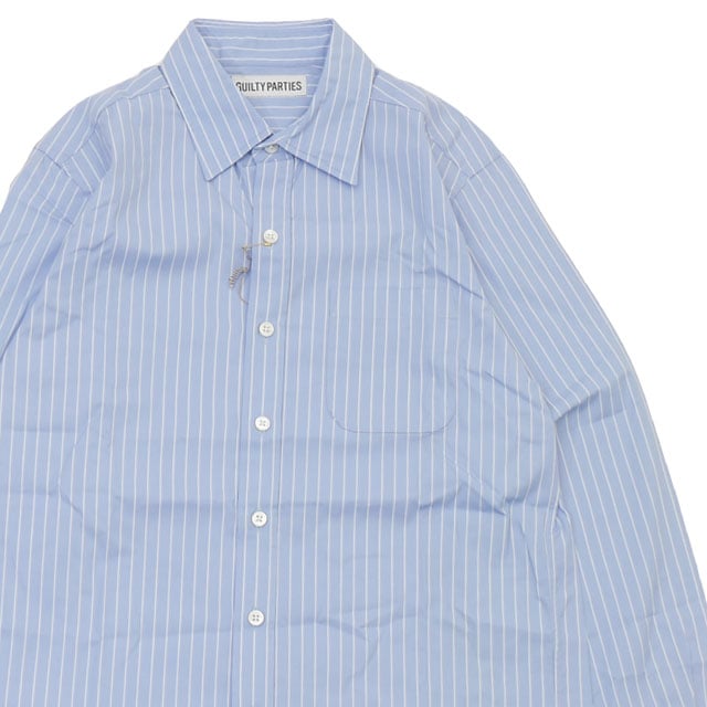 [ָݥ5ܥڡ!!] /̤ 拾ޥꥢ WACKO MARIA STRIPE L/S SHIRT ȥ饤 Ĺµ L.BLUE  S