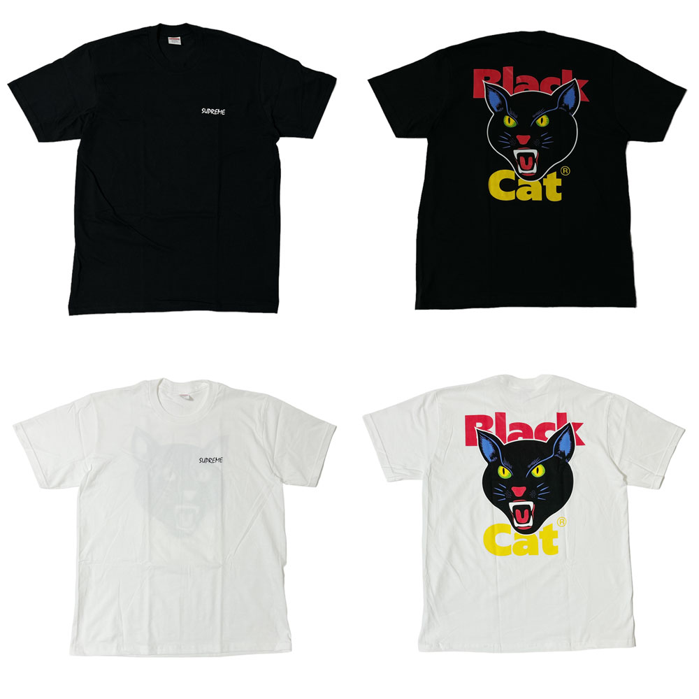 Black Cat イエロー Tシャツ　シュプリーム　ブラックキャット　花火 Black Cat イエロー Tシャツシュプリームブラックキャット花火