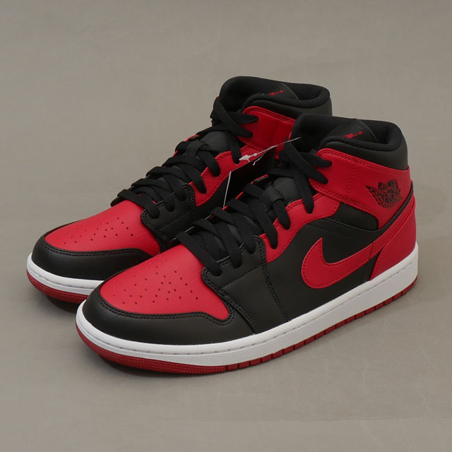 [ָݥ5ܥڡ!!]  ʥ NIKE AIR JORDAN 1 MID 硼1 BLACK/GYM RED-WHITE 554724-074  28.0cm