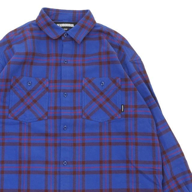 [���ָ���ݥ����5�ܥ����ڡ�����!!] ���� �ͥ��С��եå� NEIGHBORHOOD 23AW TARTAN CHECK SHIRT LS ������������å� Ĺµ����� 232BENH-SHM02 BLUE ��� M������ 2023AW