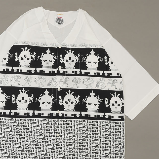 [ָݥ5ܥڡ!!] 拾ޥꥢ WACKO MARIA x եإå WOLF'S HEAD DABO SHIRT ܥ WHITE  L š