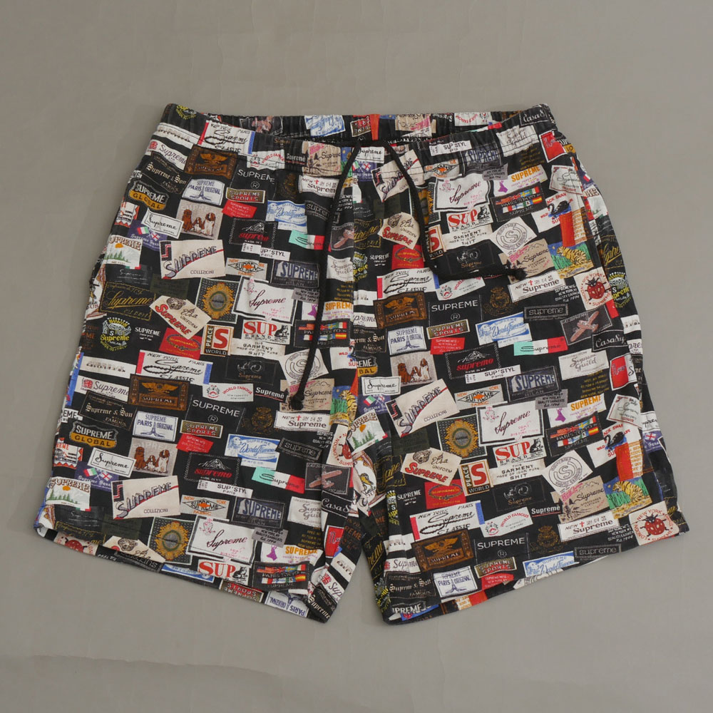 シュプリーム 21SS Labels Pique Short ラベル柄ハーフパンツ メンズ M 