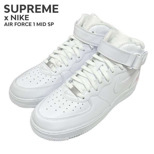 [���ָ���ݥ����5�ܥ����ڡ�����!!] ����ץ꡼�� SUPREME x �ʥ��� NIKE AIR FORCE 1 MID SP �����ե�����1 FZ8784-100 ��� ��ǥ����� 20���� ���ȥ꡼�� �������� ����������