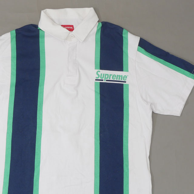 [���ָ���ݥ����5�ܥ����ڡ�����!!] ����ץ꡼�� Supreme 21SS Stripe S/S Rugby ���ȥ饤�� �饰�ӡ� �饬������� WHITE ��� M������ ����š�2021SS