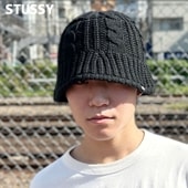 [ָݥ5ܥڡ!!]  ƥ塼 STUSSY CABLE KNIT BUCKET HAT Хå ϥå Х  ǥ   ȥ꡼ ȥܡ ȥå ȥ 塼