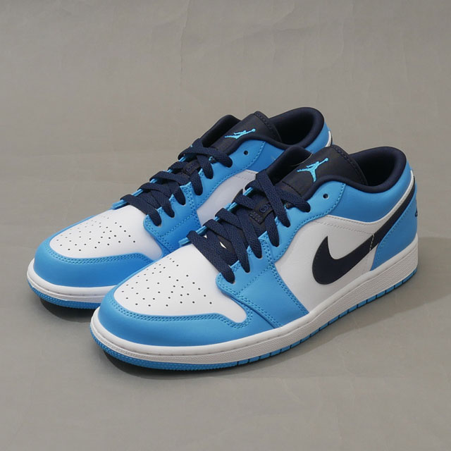 [���ָ���ݥ����5�ܥ����ڡ�����!!] ���� �ʥ��� NIKE AIR JORDAN 1 LOW �������硼����1 ���� WHITE/DK POWDER BLUE-OBSIDIAN 553558-144 ��� 28.0cm