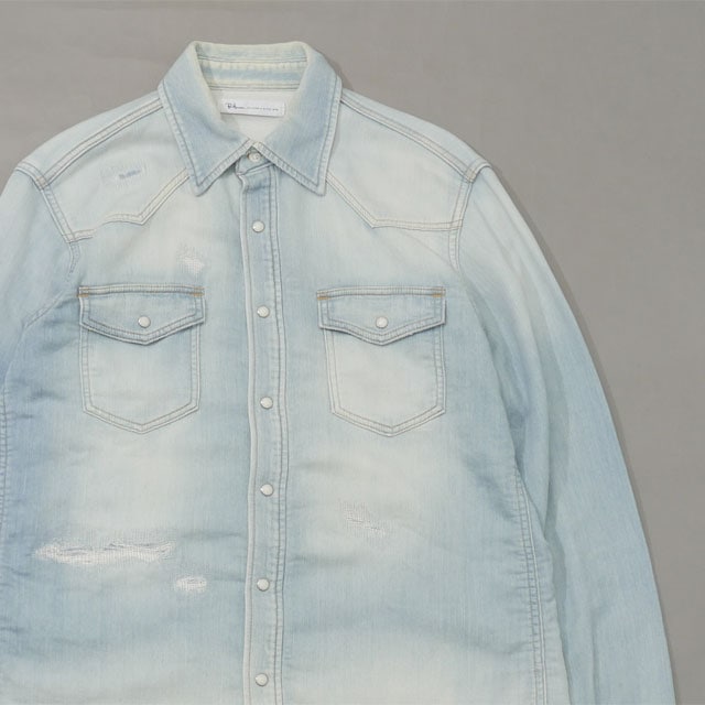 [ָݥ5ܥڡ!!] ϡޥ Ron Herman DENIM WESTERN SHIRT ǥ˥  Ĺµ BLUE  Mš
