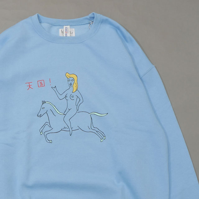 [ָݥ5ܥڡ!!]  拾ޥꥢ WACKO MARIA CREW NECK SWEAT SHIRT(TYPE-1) 롼ͥå å BLUE  XL