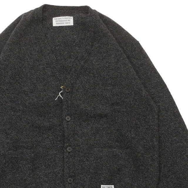 [ָݥ5ܥڡ!!]  拾ޥꥢ WACKO MARIA CLASSIC KNIT CARDIGAN 饷å˥åȥǥ CHARCOAL  L