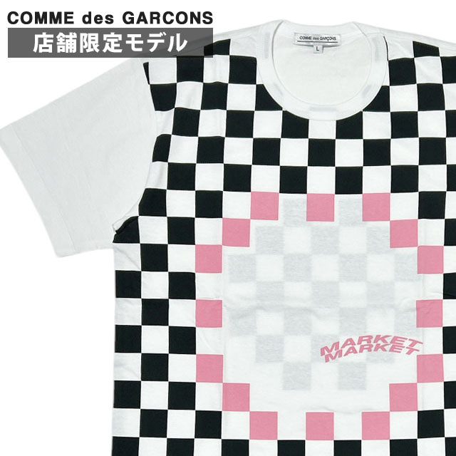 [ָݥ5ܥڡ!!]  ǥ륽 COMME des GARCONS Ź޸ CHECKER TEE 3 T  ǥ  ֥å  ԥ ޡå ޡå black and pink MARKET MARKET