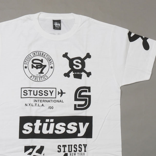 [���ָ���ݥ����5�ܥ����ڡ�����!!] ���ƥ塼���� STUSSY LOGO PATTERN TEE T����� WHITE ��� M����������š�
