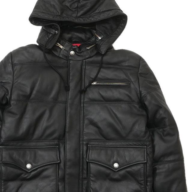 [ָݥ5ܥڡ!!] ץ꡼ SUPREME Leather Down Jacket 쥶 󥸥㥱å BLACK  Sš