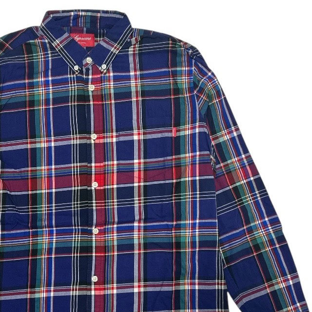 [���ָ���ݥ����5�ܥ����ڡ�����!!] ����ץ꡼�� SUPREME Lightweight Plaid Flannel Shirt �ե��ͥ� �����å� Ĺµ����� DARK ROYAL ��� L����������š�