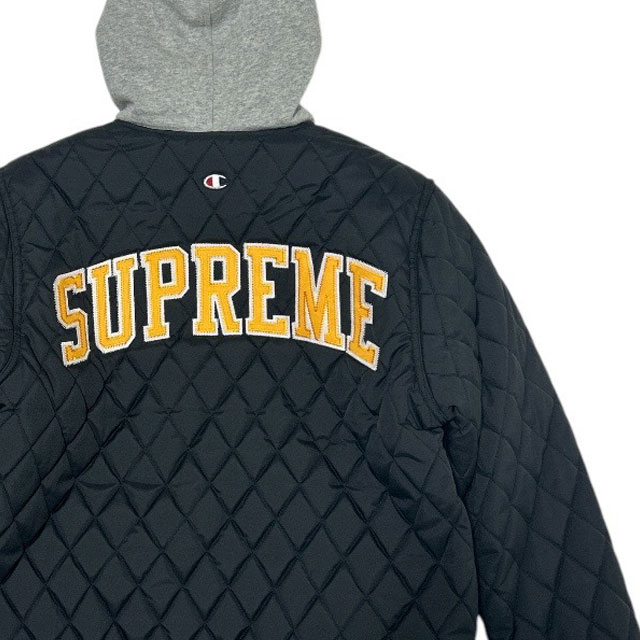 [���ָ���ݥ����5�ܥ����ڡ�����!!] ����ץ꡼�� Supreme x �����ԥ��� Champion Reversible Hooded Jacket ��С����֥� ���㥱�å� BLACK ��� L������ ����š�