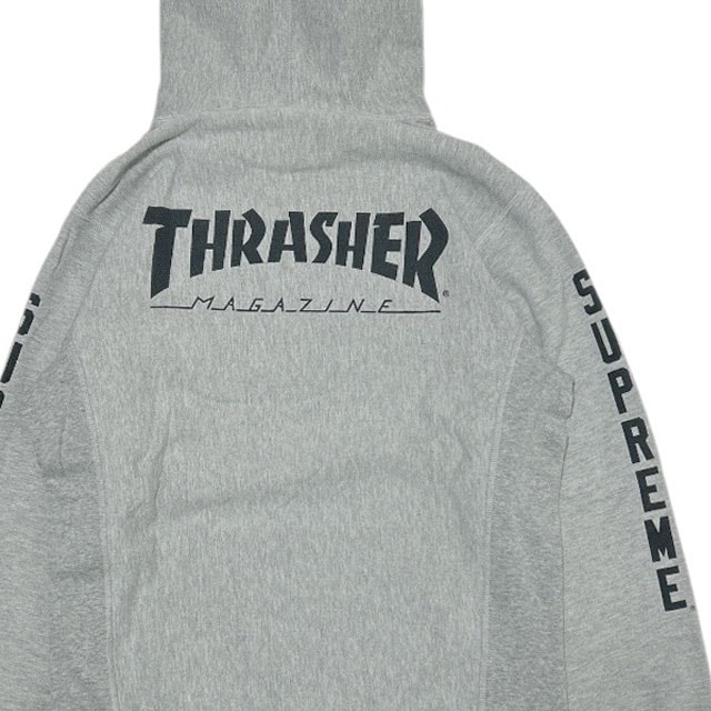 [ָݥ5ܥڡ!!] ץ꡼ Supreme x å㡼 THRASHER Pullover Hoodie å աǥ ѡ GRAY  L š