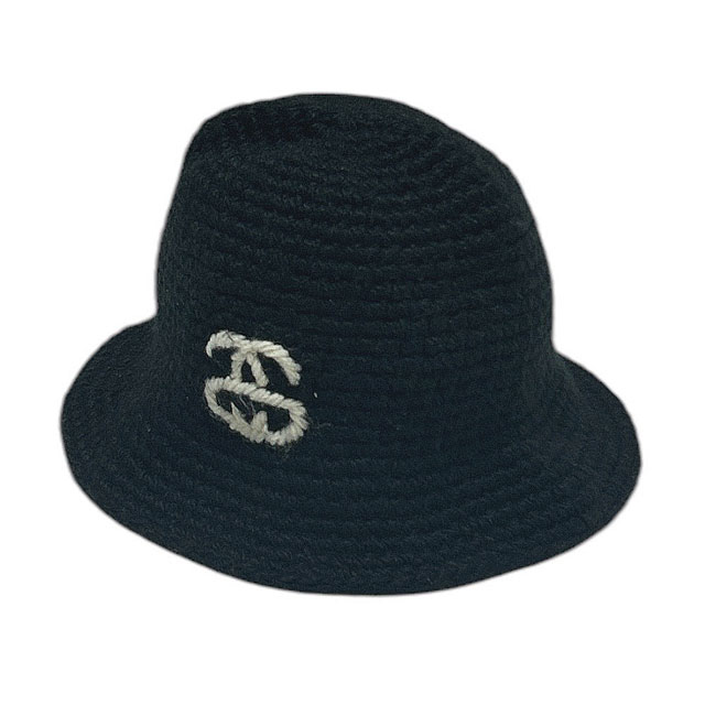 [ָݥ5ܥڡ!!] ƥ塼 STUSSY SS Link Knit Bucket Hat ˥å Хå ϥå BLACK  ǥ FREE š