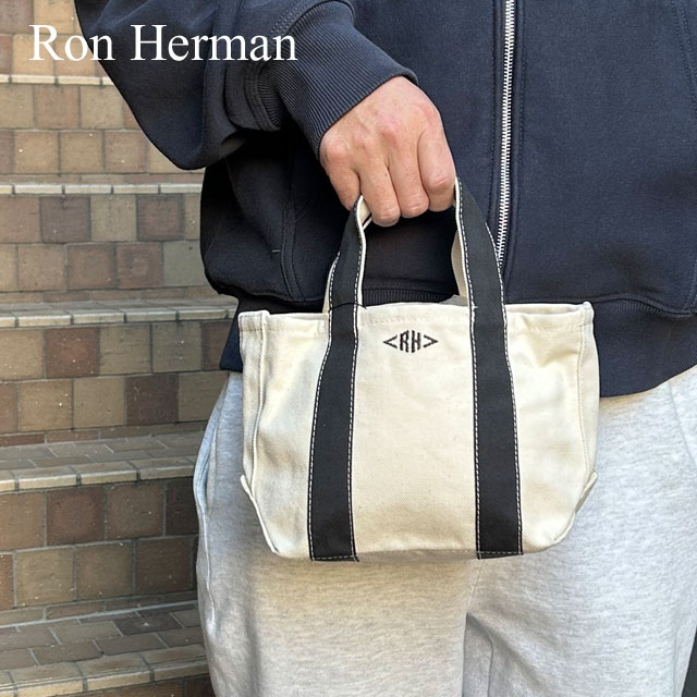 [���ָ���ݥ����5�ܥ����ڡ�����!!] ���� ����ϡ��ޥ� Ron Herman ORGANIC CANVAS LOGO TOTE BAG(XS) �ȡ��ȥХå� ��� ��ǥ����� ���� �ӡ����������� ������ ���ᥫ�� ���ե� �ץ쥼���