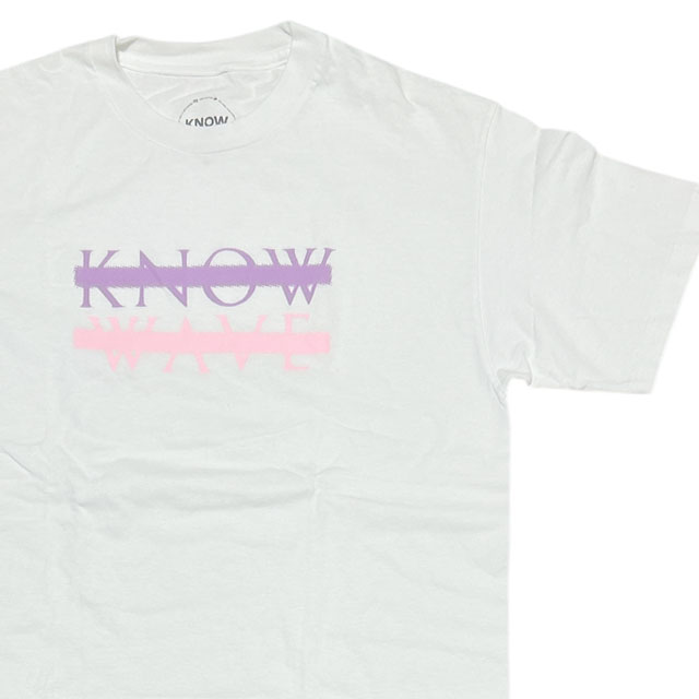 [���ָ���ݥ����5�ܥ����ڡ�����!!] �Ρ��������� KNOW WAVE Chest Logo T-Shirt T����� WHITExPURPLE ��� M������ ����š�TEE