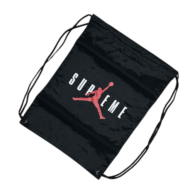 [���ָ���ݥ����5�ܥ����ڡ�����!!] ���� ����ץ꡼�� SUPREME x ���硼����֥��� JORDAN BRAND 24FW Drawstring Bag �ʥåץ��å� ����Хå� BLACK FREE������ 2024FW