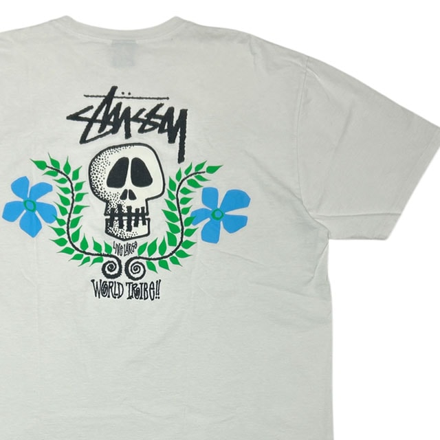 [���ָ���ݥ����5�ܥ����ڡ�����!!] ���ƥ塼���� STUSSY SKULL CREST TEE ������ ���쥹�� T����� WHITE ��� XL����������š�
