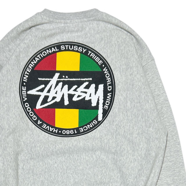 [���ָ���ݥ����5�ܥ����ڡ�����!!] ���ƥ塼���� STUSSY CLASSIC DOT CREW ���롼�������å� ASH HEATHER ���  L����������š�