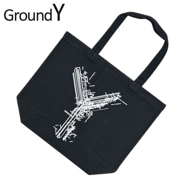 [ָݥ5ܥڡ!!]  饦ɥ磻 Ground Y Cotton Canvas Y Tote Bag ȡȥХå  ǥ Yohji Yamamoto 襦ޥ