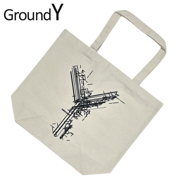 [ָݥ5ܥڡ!!]  饦ɥ磻 Ground Y Cotton Canvas Y Tote Bag ȡȥХå  ǥ Yohji Yamamoto 襦ޥ