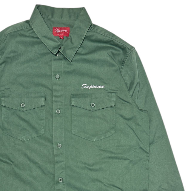 [���ָ���ݥ����5�ܥ����ڡ�����!!] ����ץ꡼�� SUPREME Waste Work Shirt �������� GREEN ��� M����������š�