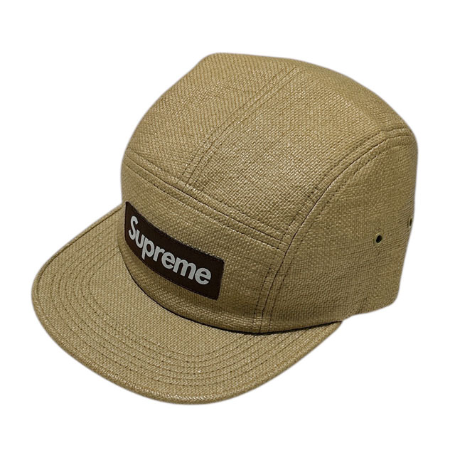 [���ָ���ݥ����5�ܥ����ڡ�����!!] ����ץ꡼�� SUPREME Rafia Basketweave Camp Cap ������ ����å� TAN ��� ��ǥ����� FREE����������š�