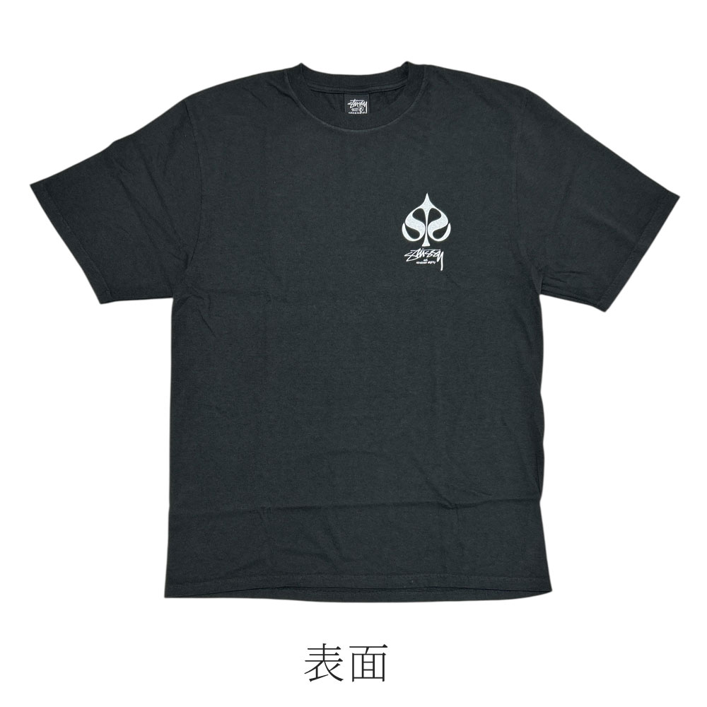 STUSSY スペードロゴ Tシャツ ピグメント染め 男女兼用 白 Size