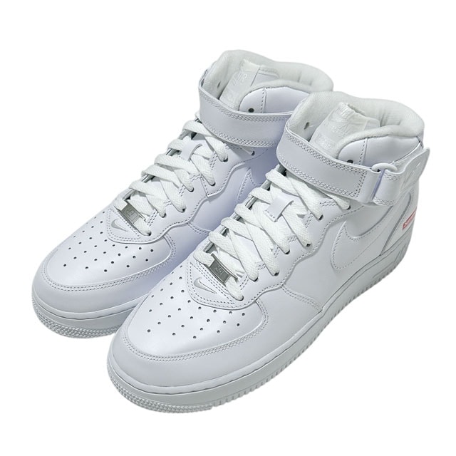 [ָݥ5ܥڡ!!]  ץ꡼ SUPREME x ʥ NIKE AIR FORCE 1 MID SP ե1 FZ8784-100 WHITE/WHITE-WHITE  27.5cm 
