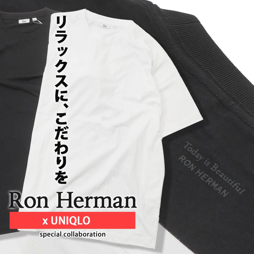 [ָݥ5ܥڡ!!]  ϡޥ Ron Herman x ˥ UNIQLO AIRism Cotton Crew Neck Tee ꥺॳåȥ󥯥롼ͥå T  ǥ  ӡ  ᥫ ե ץ쥼