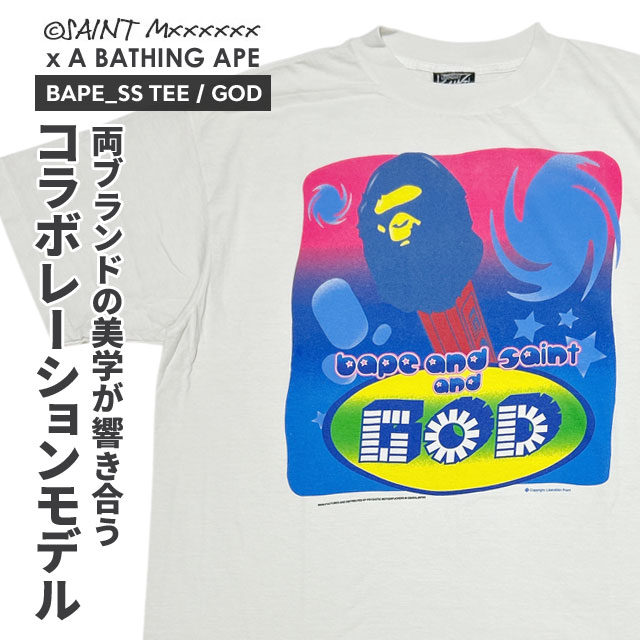 [ָݥ5ܥڡ!!]   ޥ SAINT MICHAEL x  A BATHING APE SS TEE/SAINT T ơù BAPE  ǥ  SM-HR1-0000-C35 SAINT Mxxxxxx 