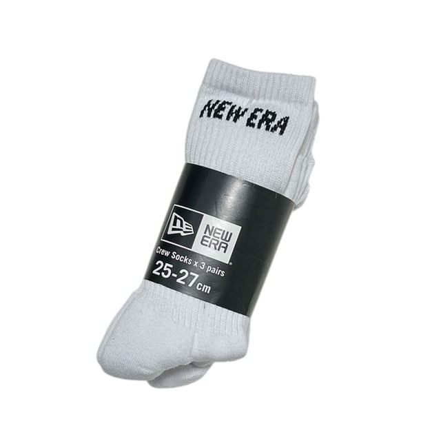 [ָݥ5ܥڡ!!]  ˥塼 NEW ERA SOCKS CREW 3PAIRS å  WHITE   25-27cm 12674027