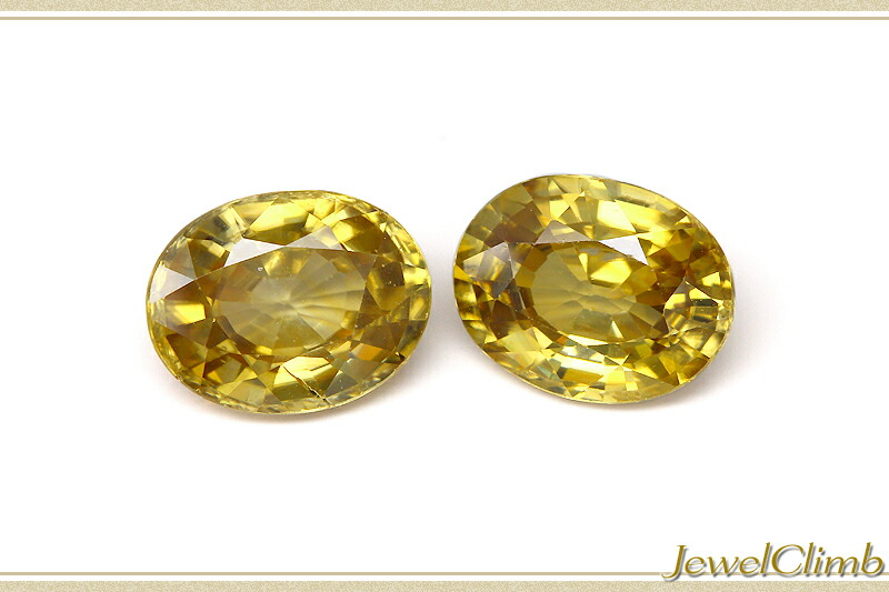 非加熱ゴールデンジルコン 宝石 ルース ≪ペアストーン≫7．44CT