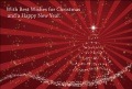 ポストカード　クリスマスカード　バラエティ　きらきら　赤　［FC1067］