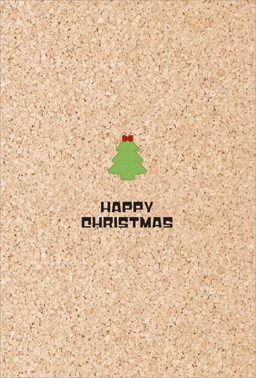 ポストカード　クリスマスカード　バラエティ　コルク　クリスマスツリー　［FC2029］