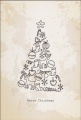 ポストカード　クリスマスカード　イラスト　クリスマスツリー　［FD2021］
