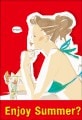 ポストカード　暑中見舞い　イラスト　女性　［KD2005］