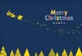 ポストカード　クリスマスカード　イラスト　サンタクロース　ソリ　［FD1032］