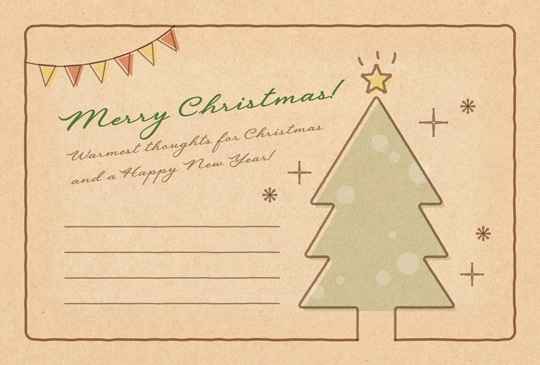 ポストカード　クリスマス　イラスト　　［FD1035］|イラスト|クリスマスカード
