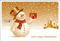 ポストカード　クリスマスカード　イラスト　雪と雪だるま　［FD1001］|イラスト|クリスマスカード