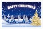 ポストカード　クリスマスカード　イラスト　雪景色とツリー　［FD1005］|イラスト|クリスマスカード