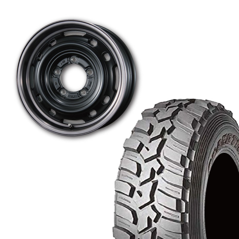 195R16 選べるタイヤセット <br> UNIONRIM TX 16×5.5J +20 139.7 5H <br> 1本価格 ジムニー シーエルリンク