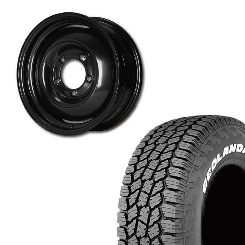Goodyear製175/80R16タイヤ ブラックスポークホイールセット 175/80R16<br> 選べるタイヤセット <br>【純正車輌 適合】<br